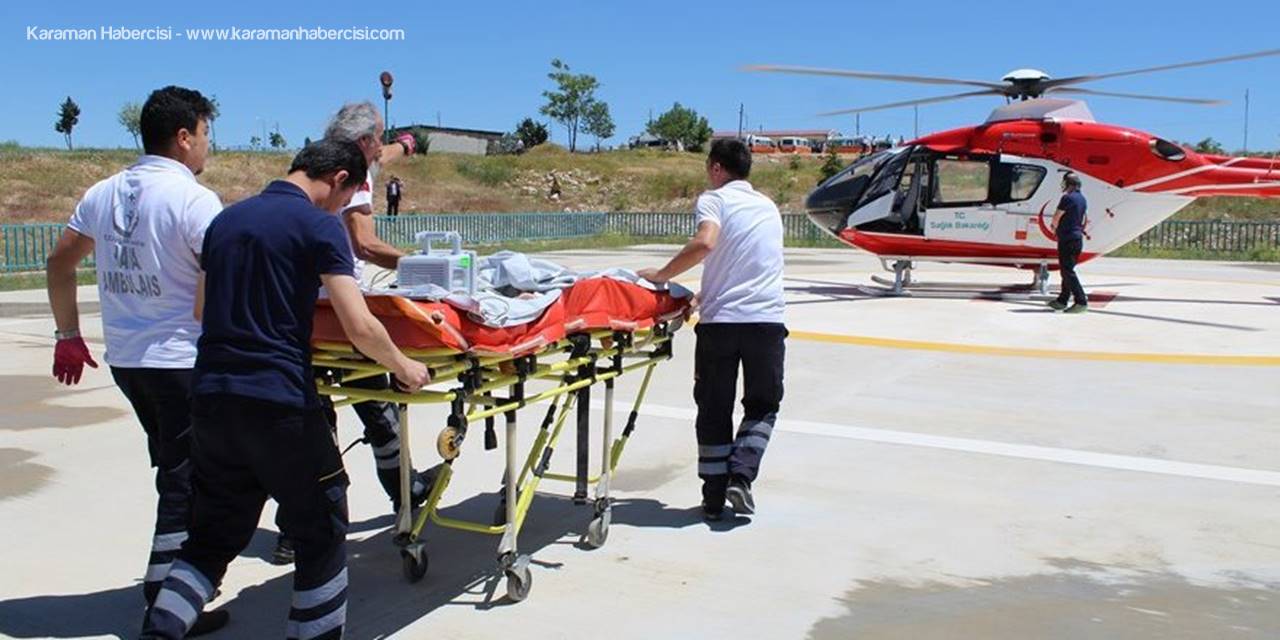 Karaman�da Kalbi Duran 3 Aylık Bebek Hava Ambulansıyla Nakledildi