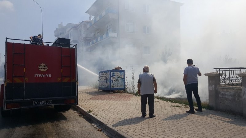 Karaman'da Ot Yangını Büyümeden  Söndürüldü