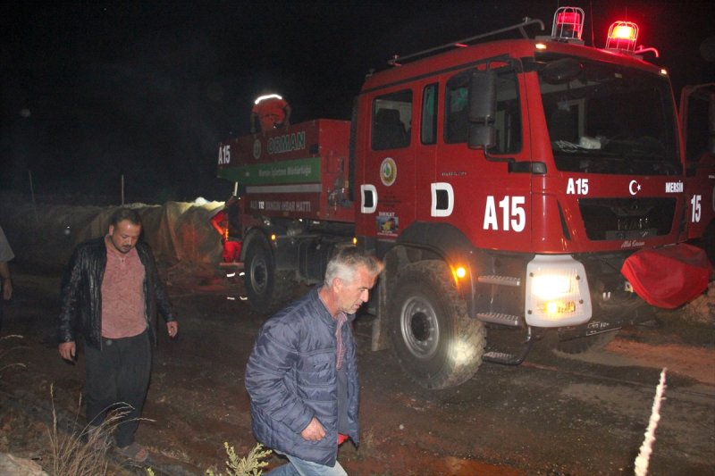 Erdemli İlçesinde Ormanlık Alanda Yangın Çıktı