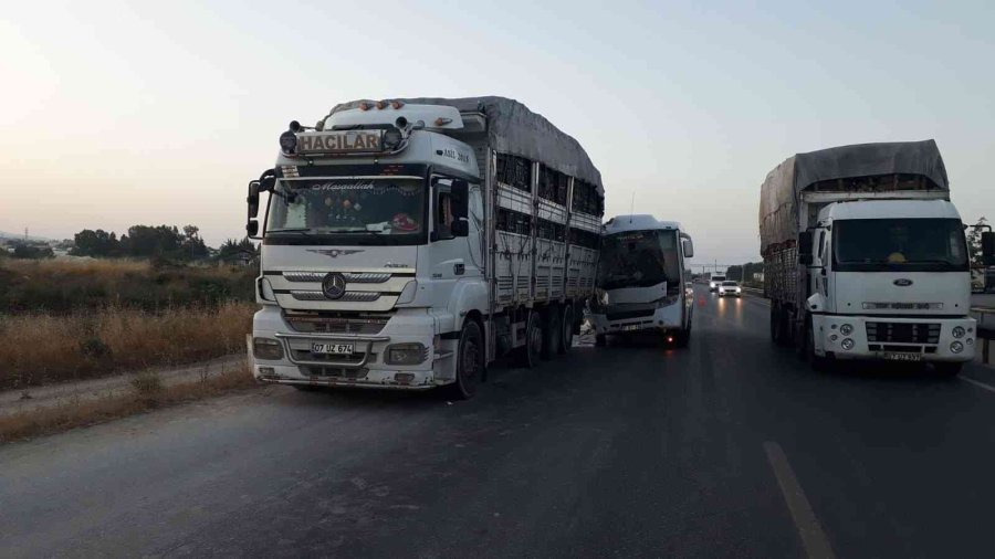 Tur Midibüsü Kamyona Arkadan Çarptı: 2’si Alman 3 Turist Yaralı