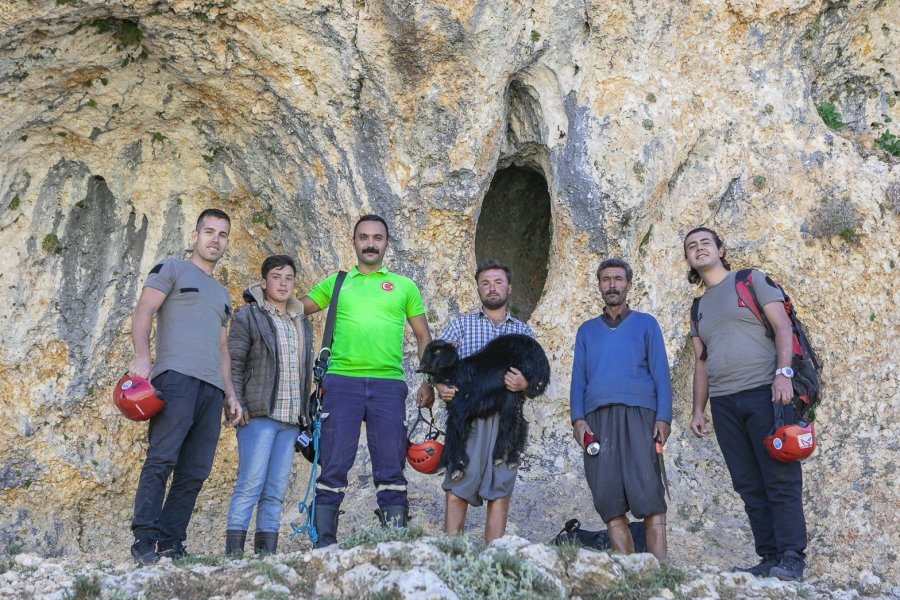 Mersin’de 15 Metrelik Obruğa Düşen Keçiyi İtfaiye Kurtardı