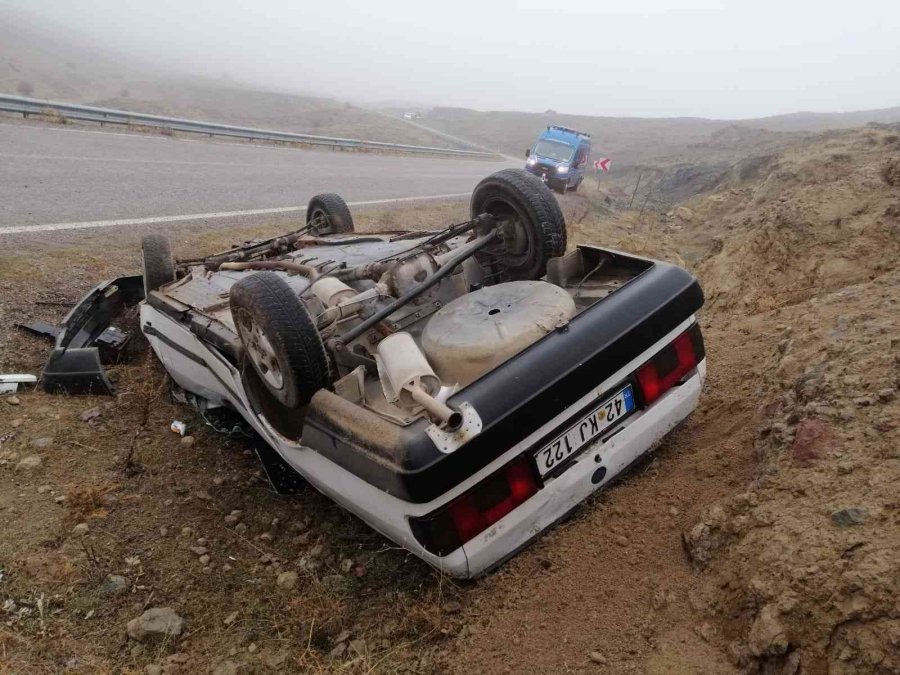 Konya’da Otomobil Takla Attı: 1 Yaralı