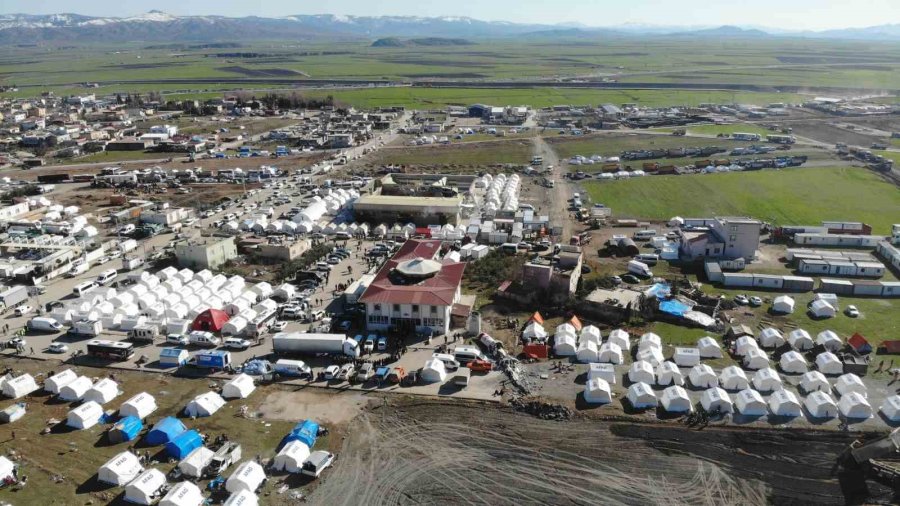 Nurdağı’nda Kurulan Çadırkent Havadan Görüntülendi