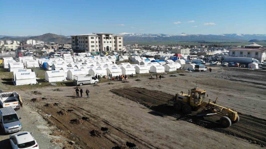 Nurdağı’nda Kurulan Çadırkent Havadan Görüntülendi