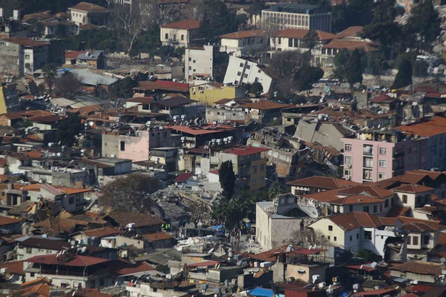 Hatay’da Depremin Bıraktığı Enkaz Havadan Görüntülendi