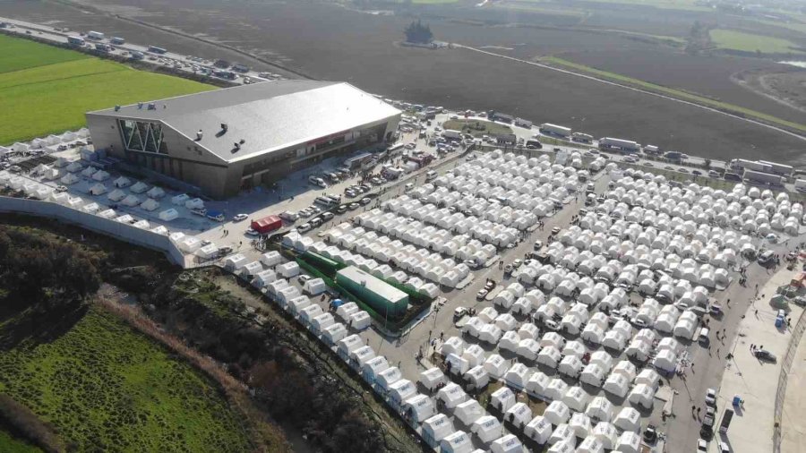 Hatay’da Kurulan Çadır Kent Ve Yardım Merkezi Havadan Görüntülendi