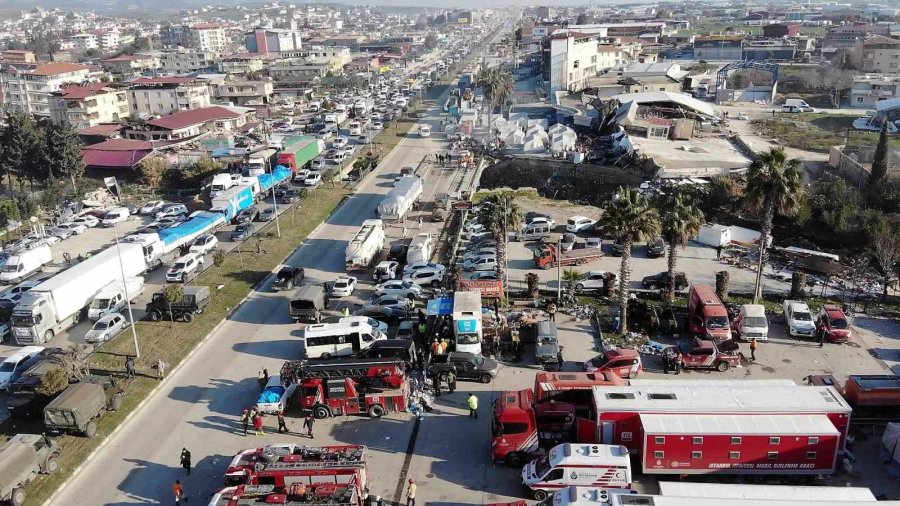 Hatay’da Kurulan Çadır Kent Ve Yardım Merkezi Havadan Görüntülendi