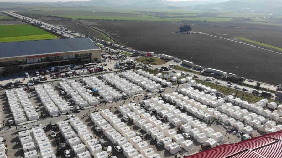 Hatay’da Kurulan Çadır Kent Ve Yardım Merkezi Havadan Görüntülendi