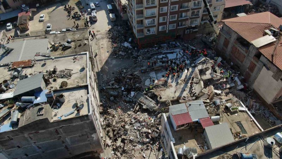 Hatay Samandağ’da Enkaz Yığınları Havadan Görüntülendi