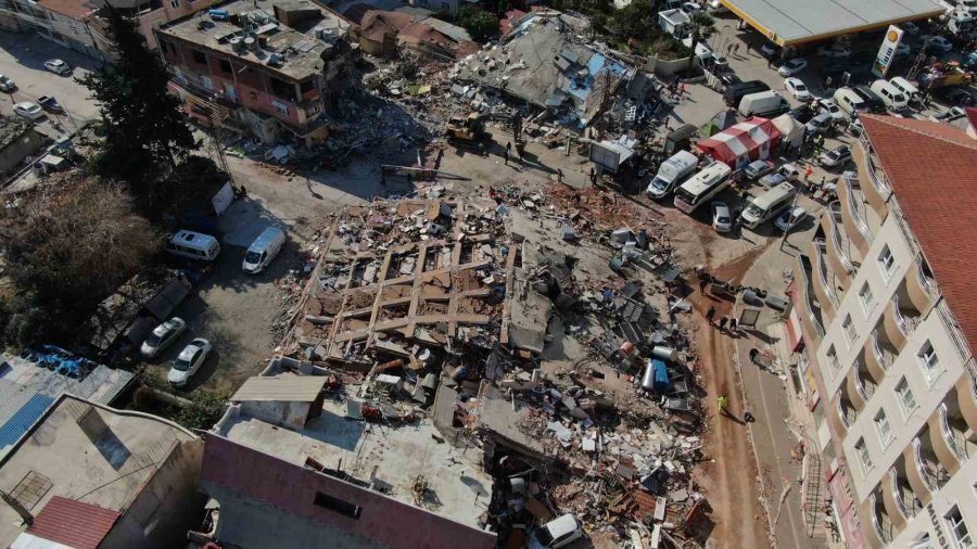 Hatay Samandağ’da Enkaz Yığınları Havadan Görüntülendi