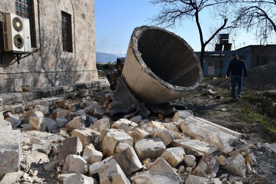 Tarihi Sarı Selim Camiinin Minaresi Asrın Felaketine Dayanamadı