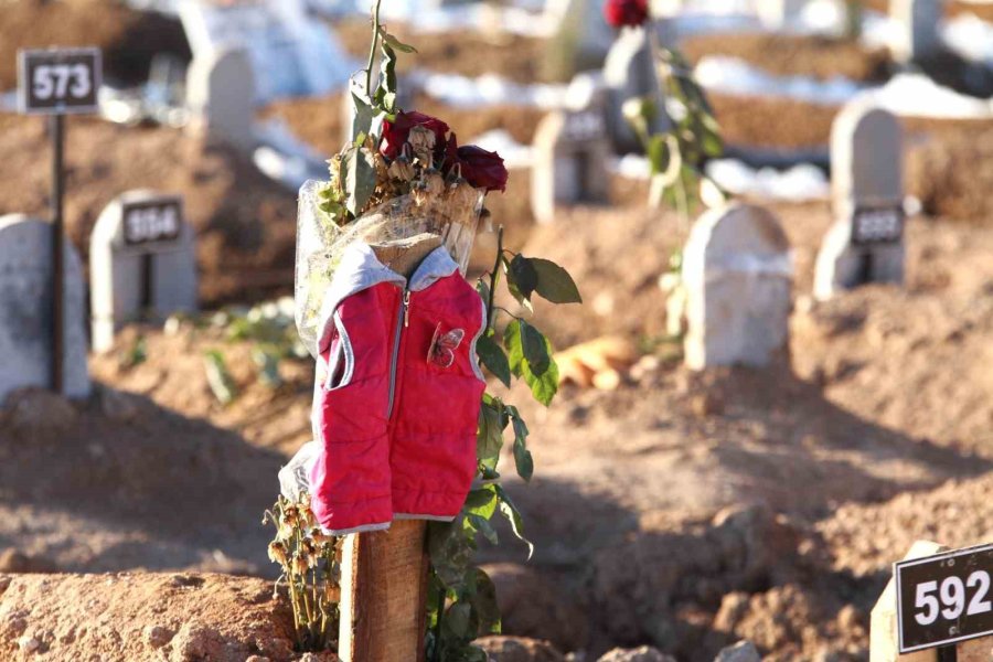 Depremde Ölenlerin Mezarlığında Yürek Yakan Manzaralar