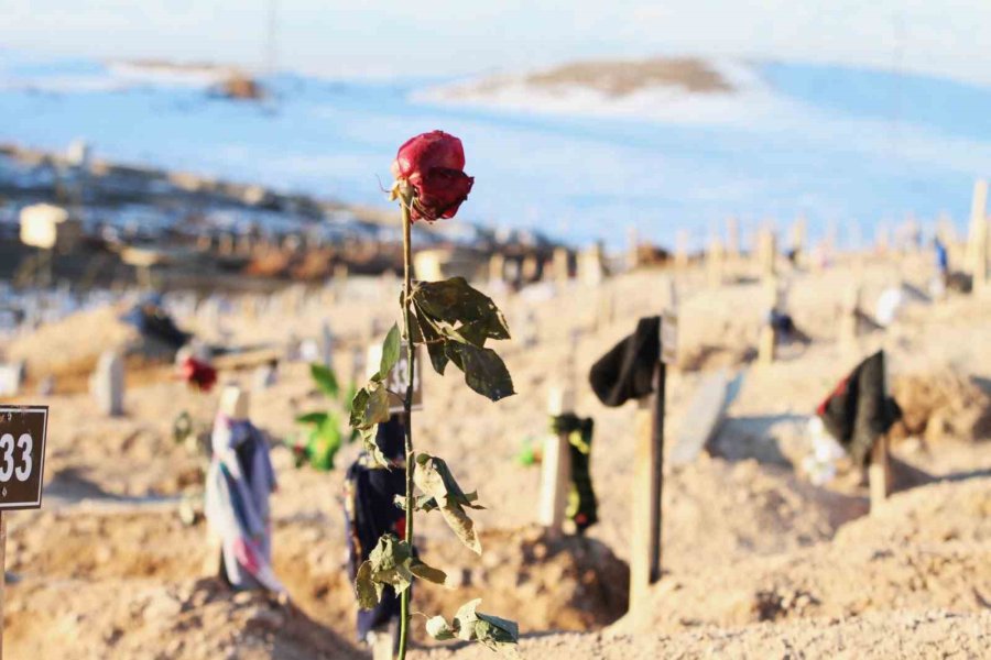 Depremde Ölenlerin Mezarlığında Yürek Yakan Manzaralar