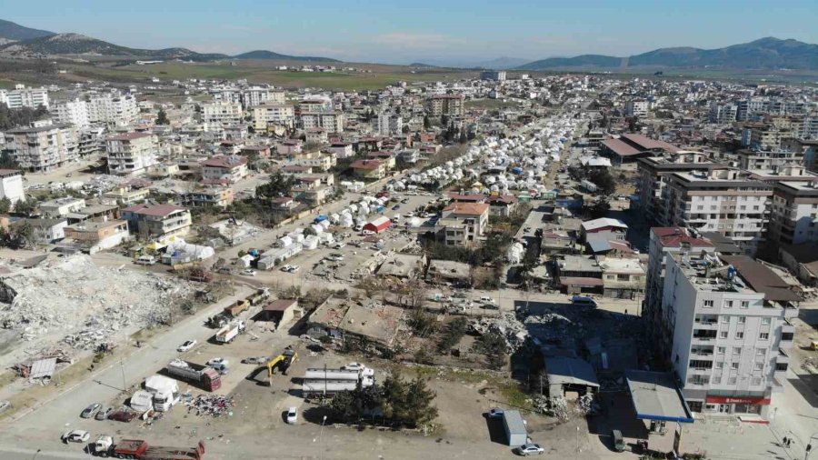 Depremlerde En Fazla Hasar Alan İlçelerin Başında Gelen Nurdağı, Havadan Görüntülendi