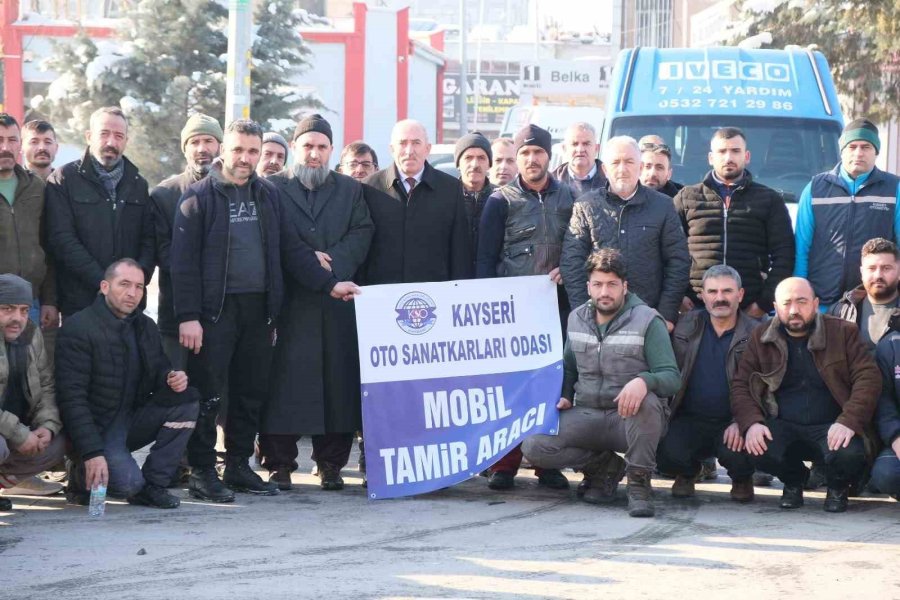 Kayserili Sanayicilerden Deprem Bölgesine Araç Tamir Ve Bakım Ekibi