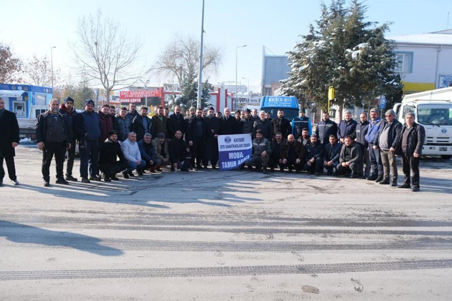 Kayserili Sanayicilerden Deprem Bölgesine Araç Tamir Ve Bakım Ekibi