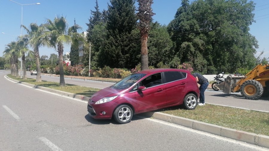 Palmiyeye Çarpan Alman Sürücünün Yalanını Güvenlik Kameraları Ortaya Çıkardı