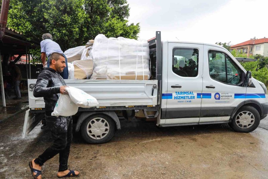 Büyükşehir Çiftçiye Kaolin Kili Dağıttı