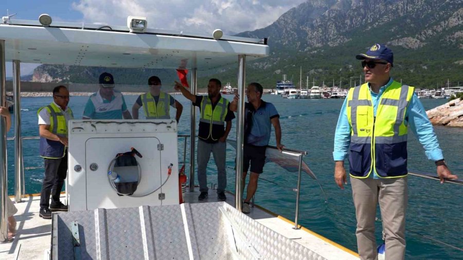 Antalya’da Kıyılar, Deniz Süpürgesi, Denetim Teknesi, Elektronik Gemi Denetim Sistemiyle Korunacak