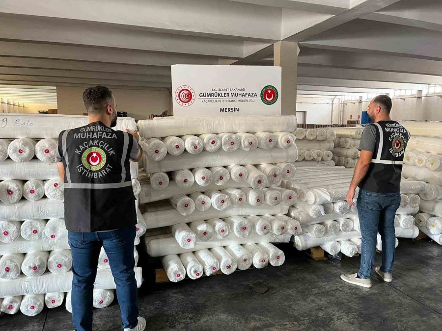 Mersin’de 9 Milyon 300 Bin Lira Değerinde Kaçak Polyester Kumaş Ele Geçirildi