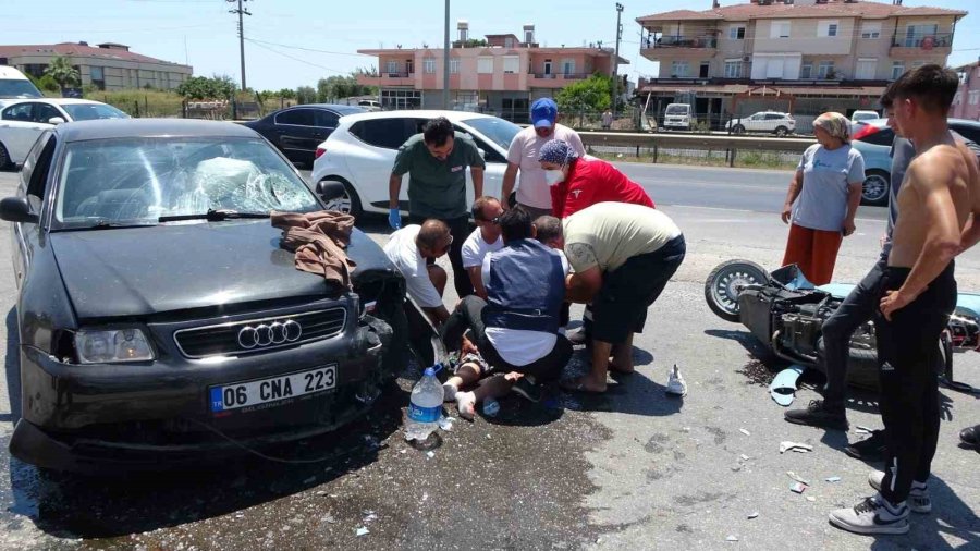 Kask Takmayan Sürücü Ölümden Döndü