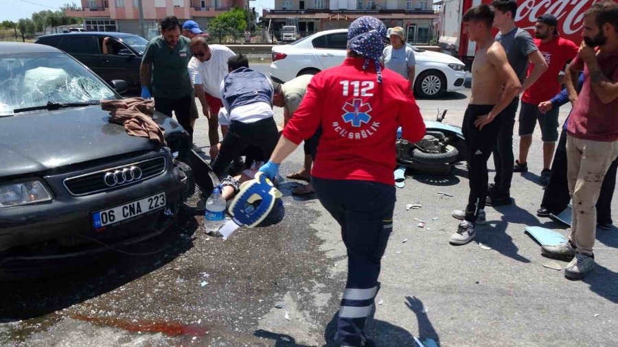 Kask Takmayan Sürücü Ölümden Döndü