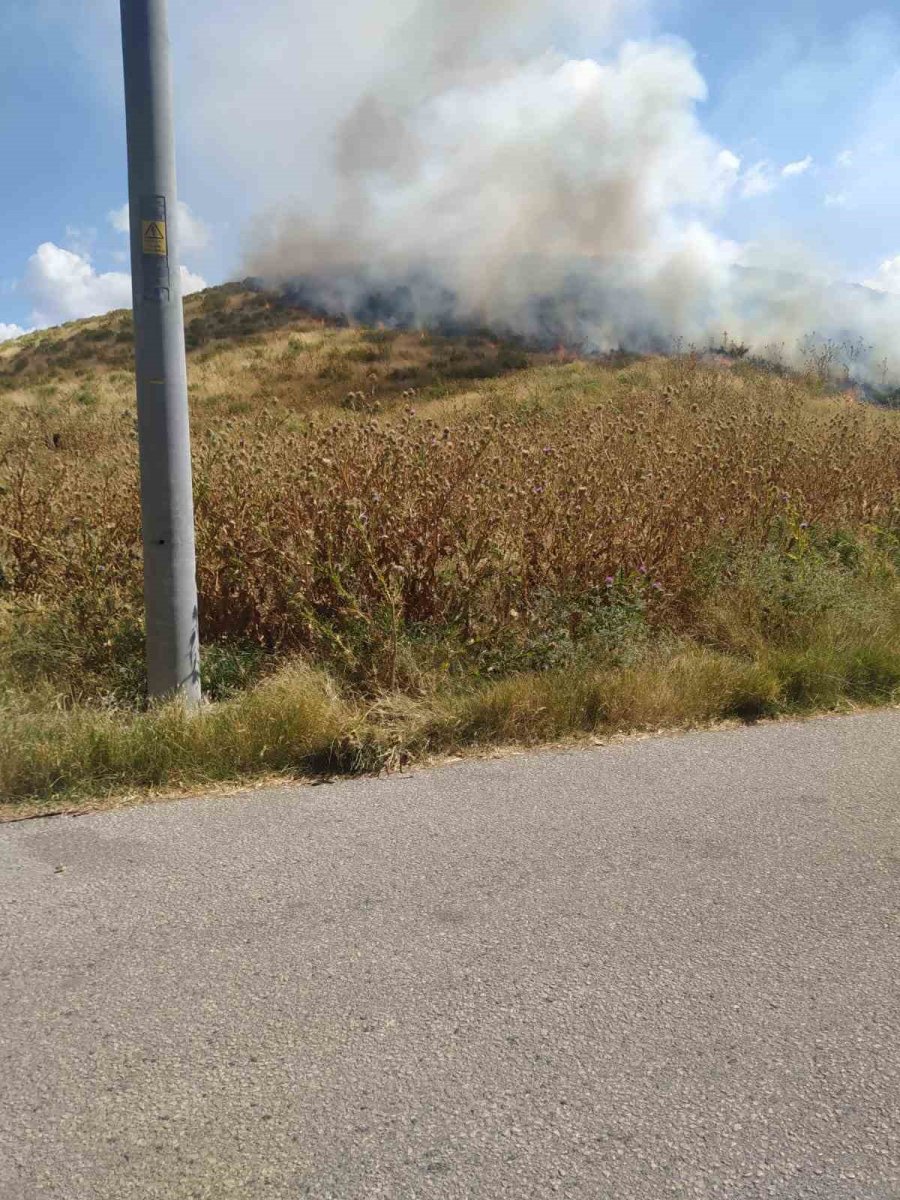 Ot Yangını Tarım Arazilerine Gelmeden Söndürüldü