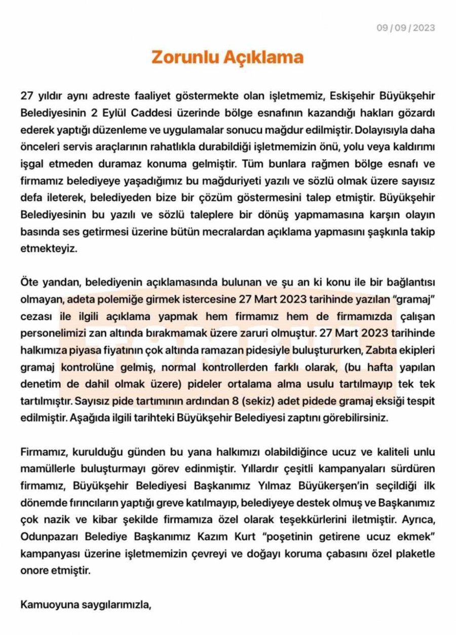 Ekmeği Ucuza Satan Fırından Büyükşehir Belediyesi Açıklamasına Cevap