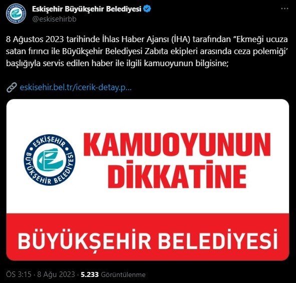 Ekmeği Ucuza Satan Fırından Büyükşehir Belediyesi Açıklamasına Cevap