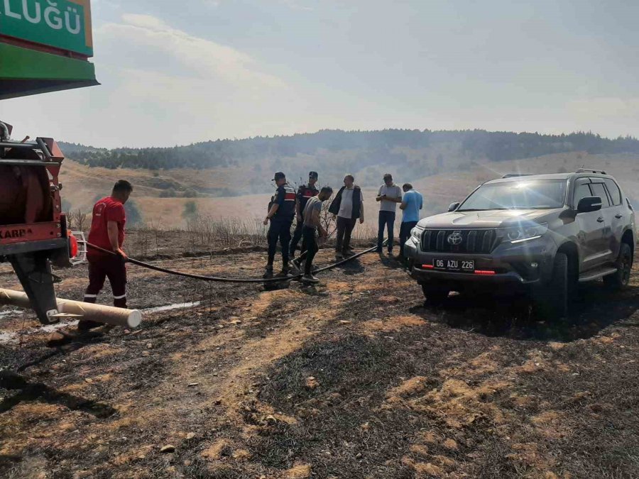 Anız Yakılmasıyla Tarlada Başlayan Yangın Ormanlık Alana Sıçramadan Söndürüldü