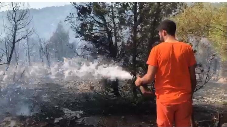 Antalya’da Bozuk Ormanlık Alanda Yangın