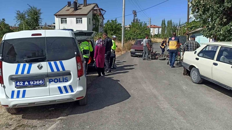 Konya’da Otomobil İle Elektrikli Bisiklet Çarpıştı: 2 Yaralı