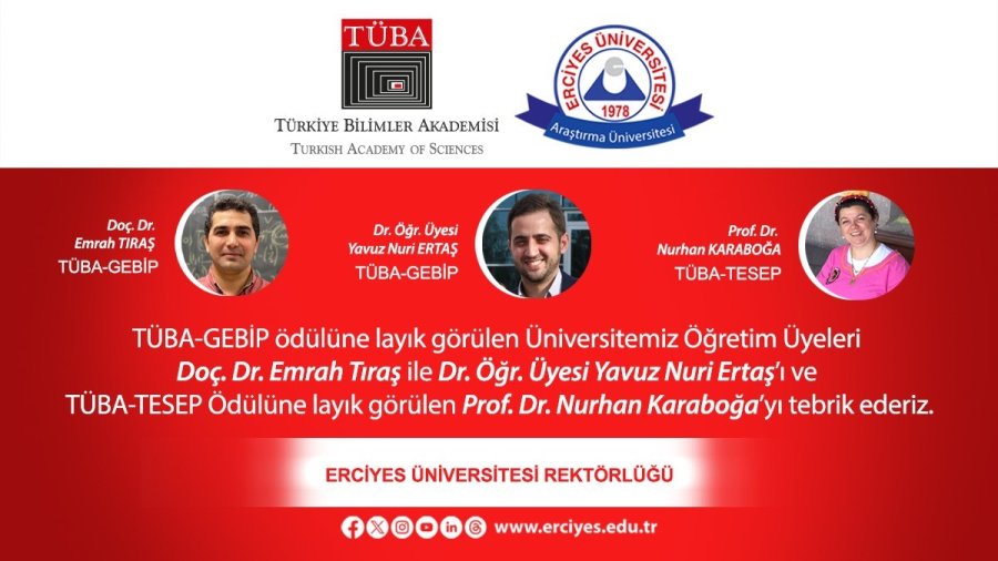 Erü’ye Tüba’dan 3 Ödül