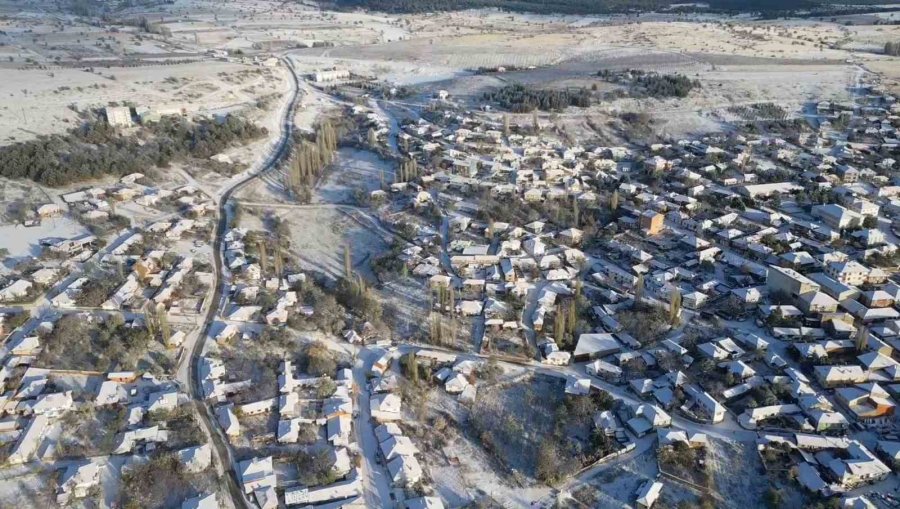 Beyaza Bürünen Mihalıççık Havadan Görüntülendi