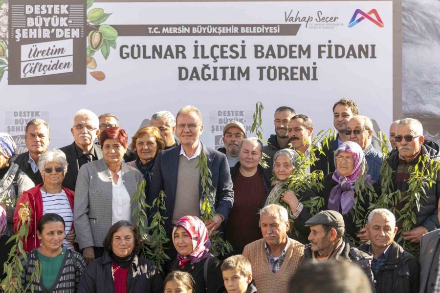 Badem Fidanı Dağıtım Töreni, Gülnarlı Üreticilerin Yüzünü Güldürdü