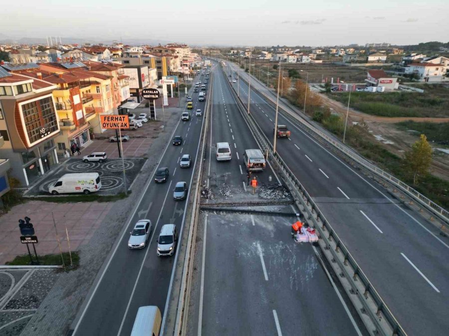 Manavgat’ta Otogar Köprülü Kavşağı 15 Günlük Bakım Alındı