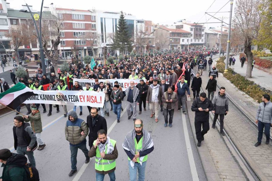 Konya’da Binler Filistin İçin Yürüdü