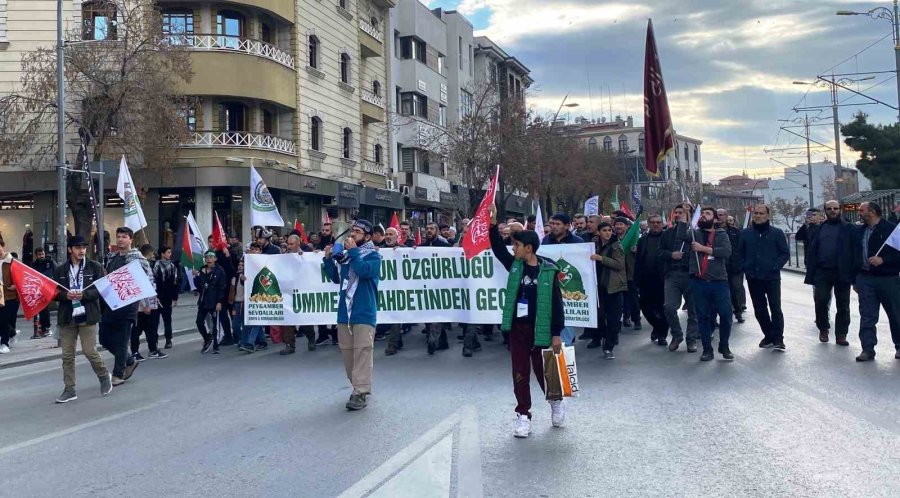 Konya’da Gazze’ye Destek Yürüyüşü