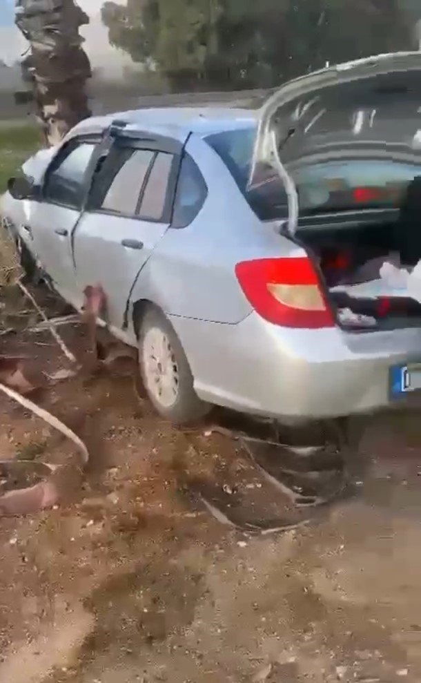 Yoldan Çıkan Otomobil Palmiye Ağacına Çarptı: 1 Ölü, 3 Yaralı