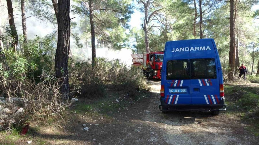 Ormanlık Alanda Yakılan Lastikler İtfaiye Ve Jandarmayı Alarma Geçirdi