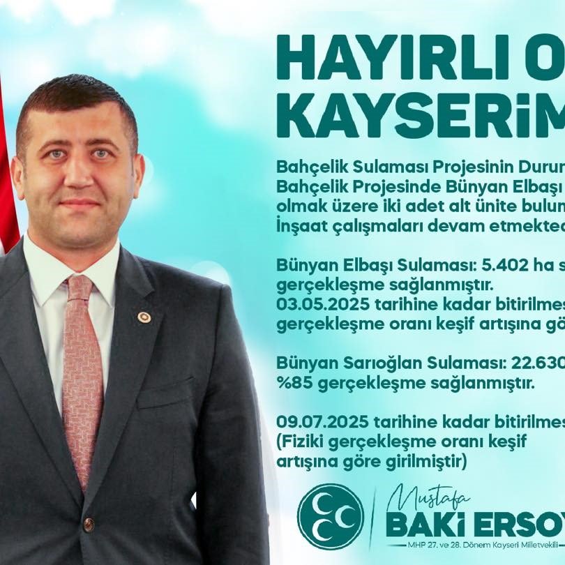 Mhp’li Ersoy’dan Kayseri Tarımına Müjdeler