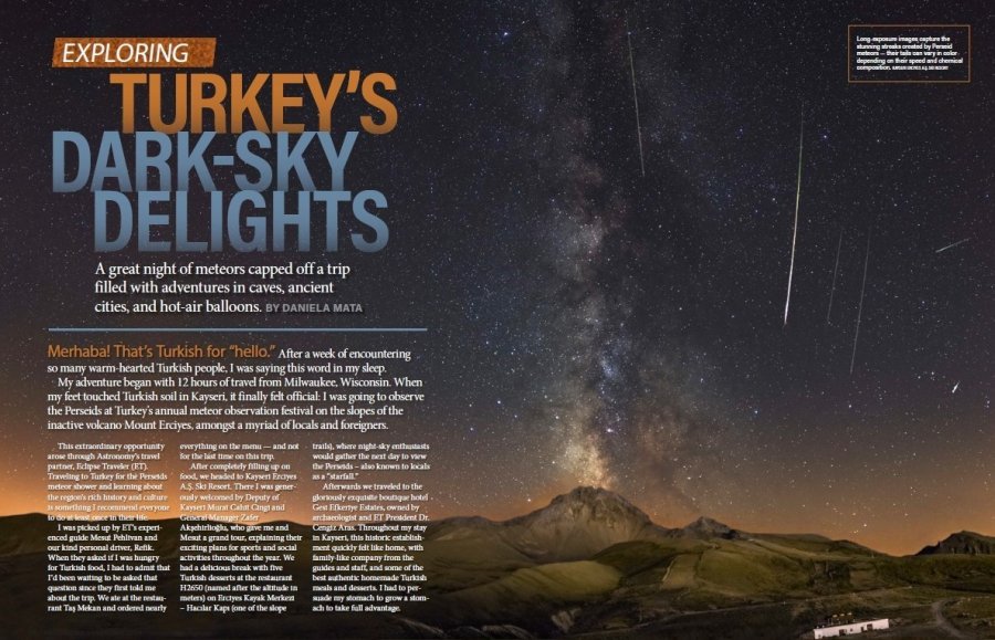 Türkiye’nin İncisi Erciyes, Astronomiy Magazine’de Boy Gösterdi