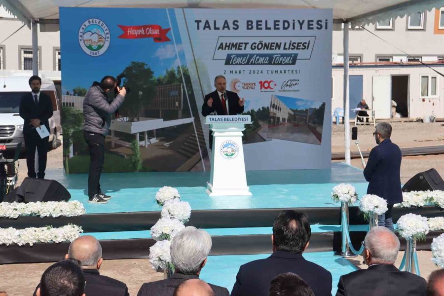 Talas Belediyesi’nden Eğitime Bir Katkı Daha: Ahmet Gönen Lisesi’nin Temeli Atıldı