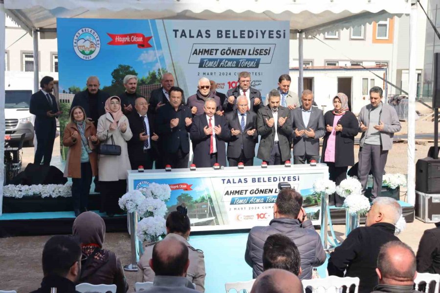 Talas Belediyesi’nden Eğitime Bir Katkı Daha: Ahmet Gönen Lisesi’nin Temeli Atıldı