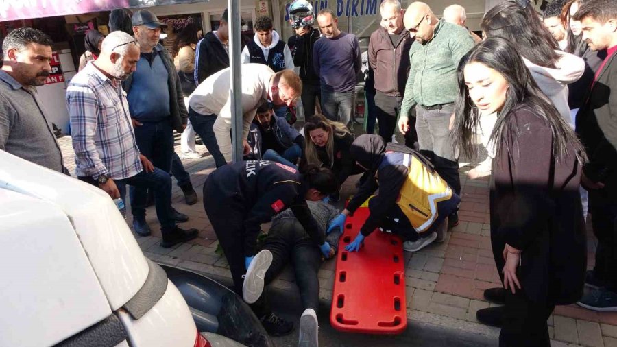 Park Etmeye Çalışan Kamyonete Çarpan Motosikletliler Ölümden Döndü