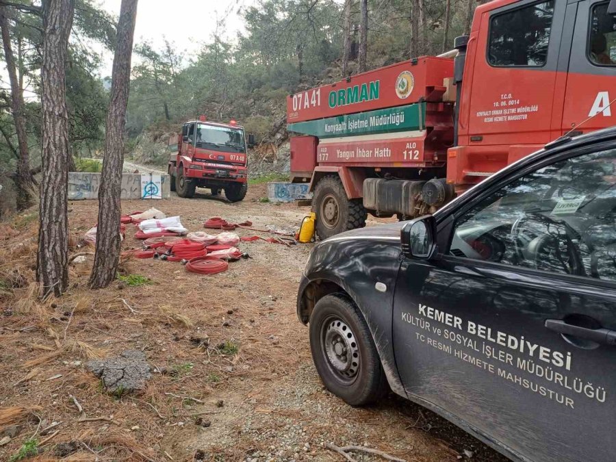 Kemer’de Orman Yangını Büyümeden Söndürüldü