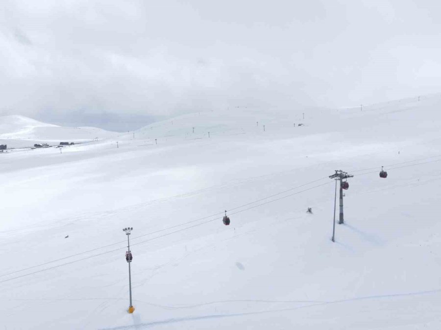 Erciyes’te Kar Kalınlığı 120 Santimetreyi Buldu