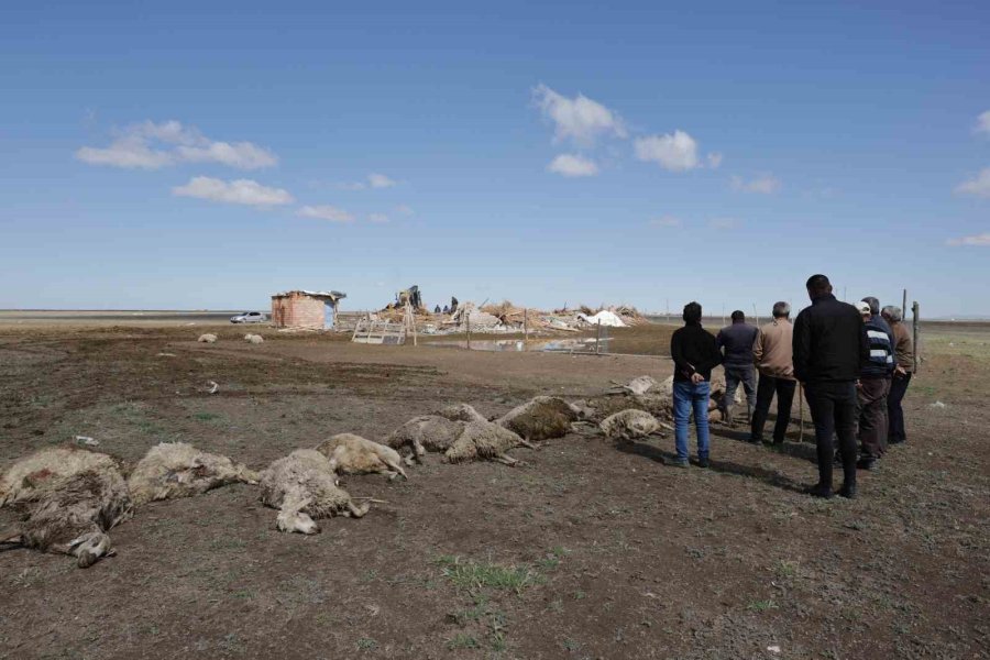 Aksaray’da Çöken Mandırada Kurtarma Çalışmaları Devam Ediyor