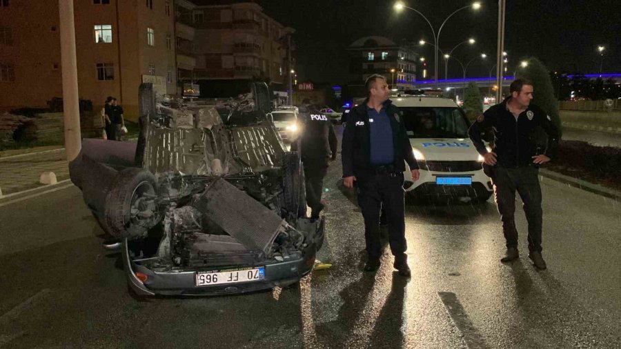 Karaman’da Kontrolden Çıkan Otomobil Devrildi: 1 Yaralı