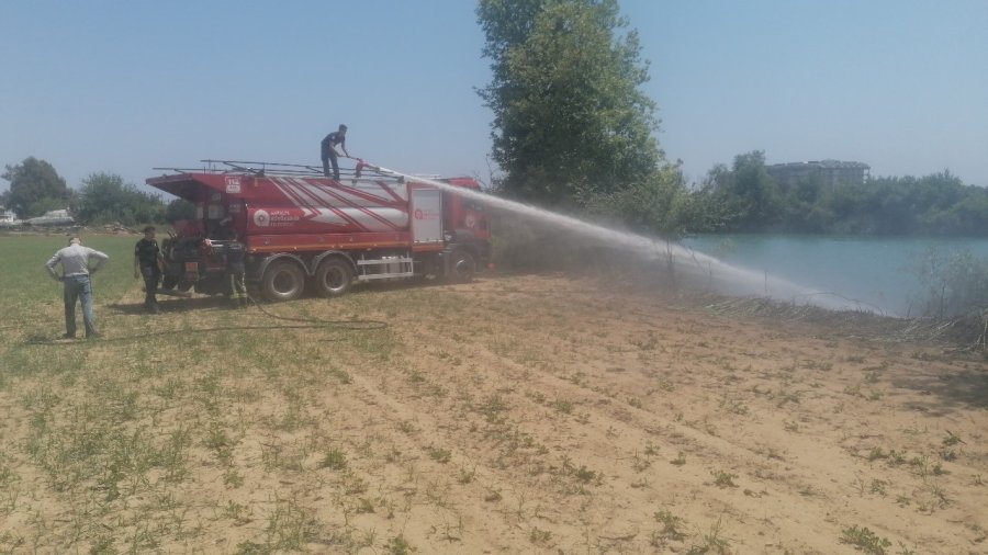 Attığı Sigara Yangın Çıkarınca İtfaiye Eri Gibi Çalıştı